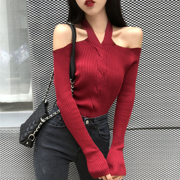 Modern női blúz nyitott vállú, különböző színekben