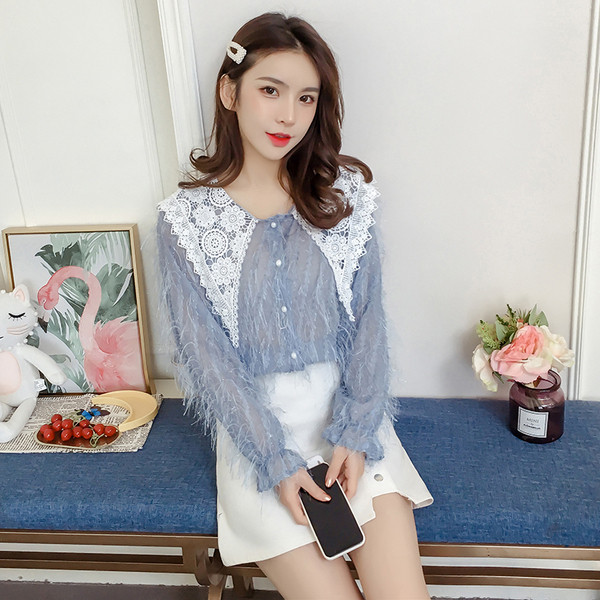 Modern női ing három színben és csipkével