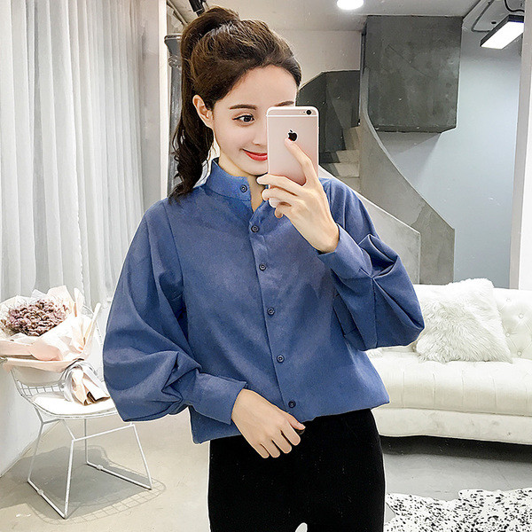 Modern női ing sima modell három színben, széles ujjakkal