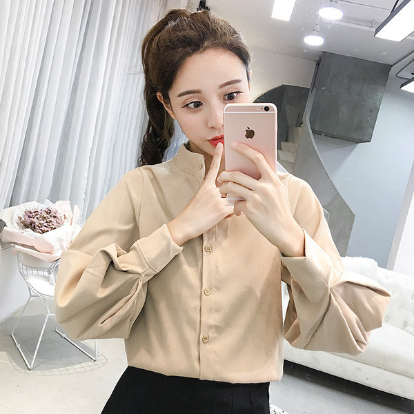 Modern női ing sima modell három színben, széles ujjakkal