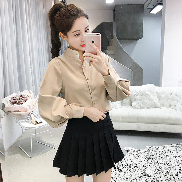 Modern női ing sima modell három színben, széles ujjakkal