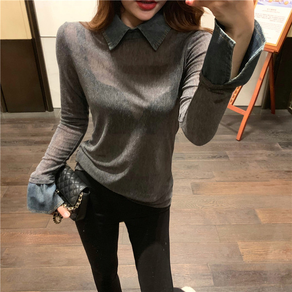 Stílusos női átlátszó blúz két színben