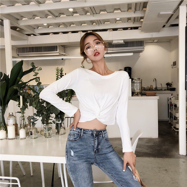 Egyszerű női rövid blúz három színben