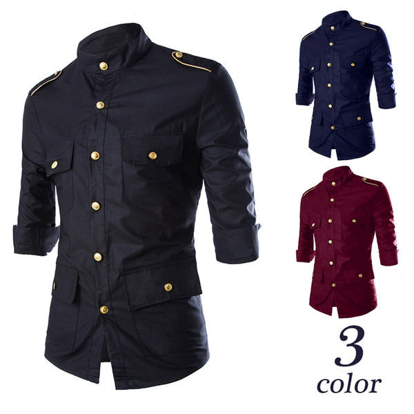 Modern, zsebes, 3/4-es ujjú férfi ing több színben