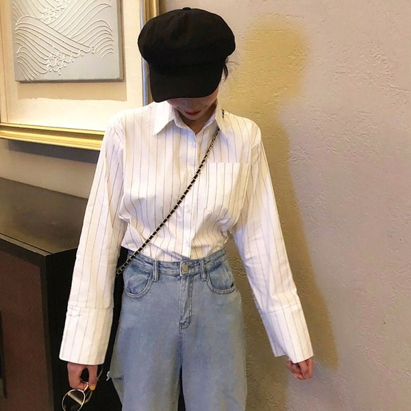 Alkalmi női ing fehér színben, hosszú ujjal