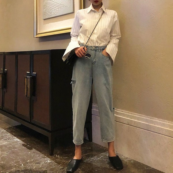 Alkalmi női ing fehér színben, hosszú ujjal