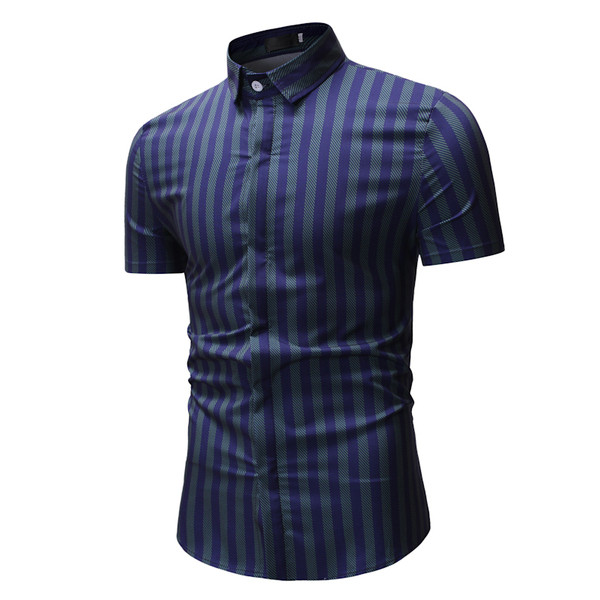 Csíkos férfi ing rövid ujjal több színben