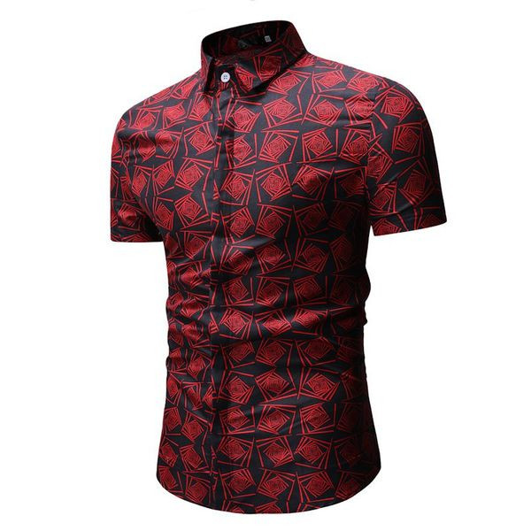 Modern férfi ing, rövid ujjal és mintával, három színben