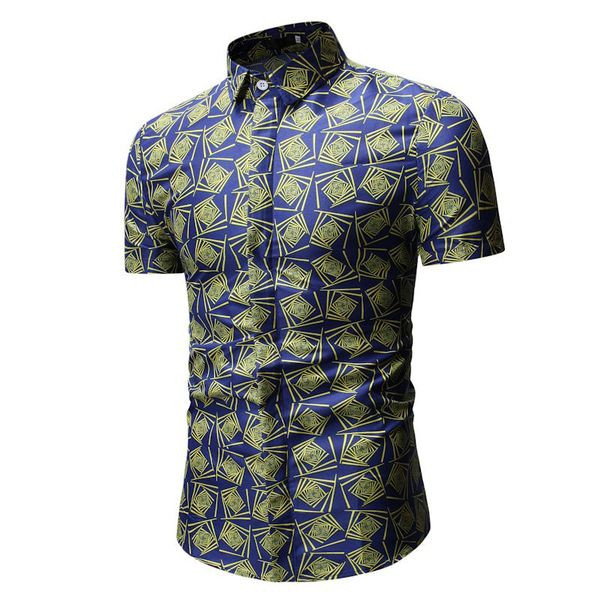 Modern férfi ing, rövid ujjal és mintával, három színben