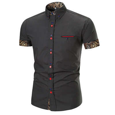 Κομψό ανδρικό πουκάμισο με κοντό μανίκι σε διάφορα χρώματα