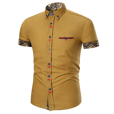 Κομψό ανδρικό πουκάμισο με κοντό μανίκι σε διάφορα χρώματα