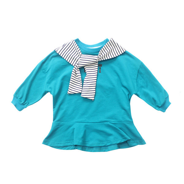 Rochie casual copii model lat cu maneci lungi in doua culori