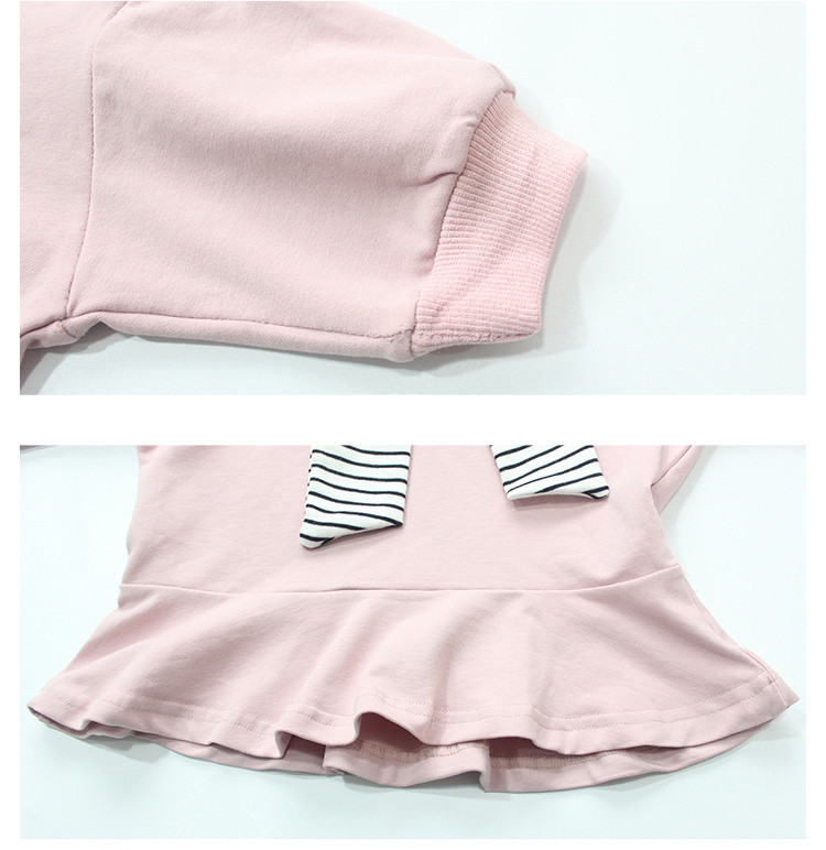 Rochie casual copii model lat cu maneci lungi in doua culori