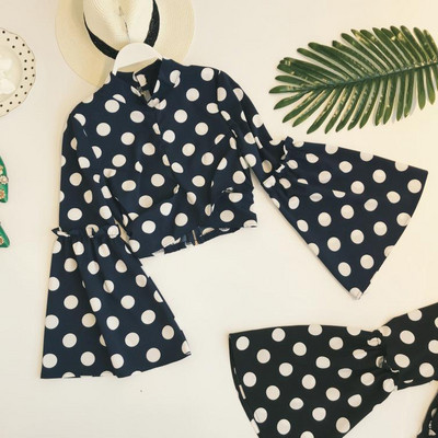 Modern női ing három színben pöttyökkel és Lotus ujjal