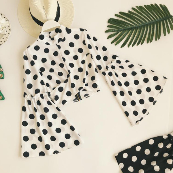 Modern női ing három színben pöttyökkel és Lotus ujjal