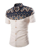 Modern férfi ing színes motívumokkal, három színben