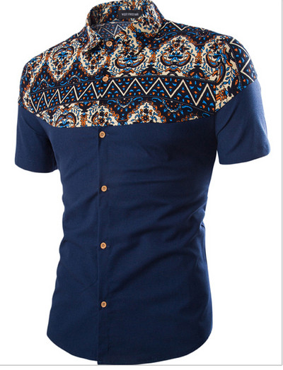 Modern férfi ing színes motívumokkal, három színben