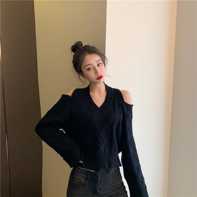 Modern női vastag blúz nyitott vállú, két színben