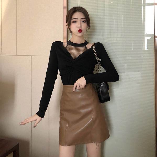 Καθημερινή γυναικεία μπλούζα με δίχρωμο πλέγμα