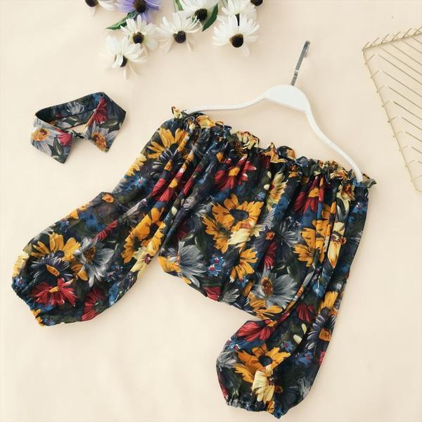 Modern női ing széles ujjakkal, virágos motívumokkal