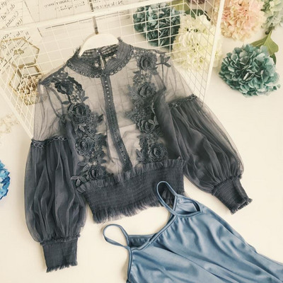 Modern női ing több színben, csipkével és hosszú ujjal