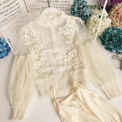 Modern női ing több színben, csipkével és hosszú ujjal