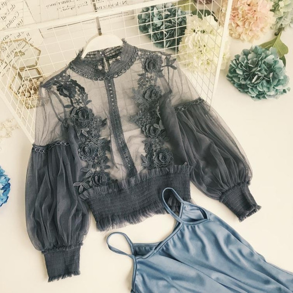 Modern női ing több színben, csipkével és hosszú ujjal