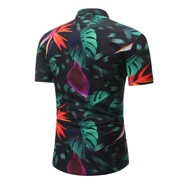 Modern férfi ing rövid ujjal, színes mintával