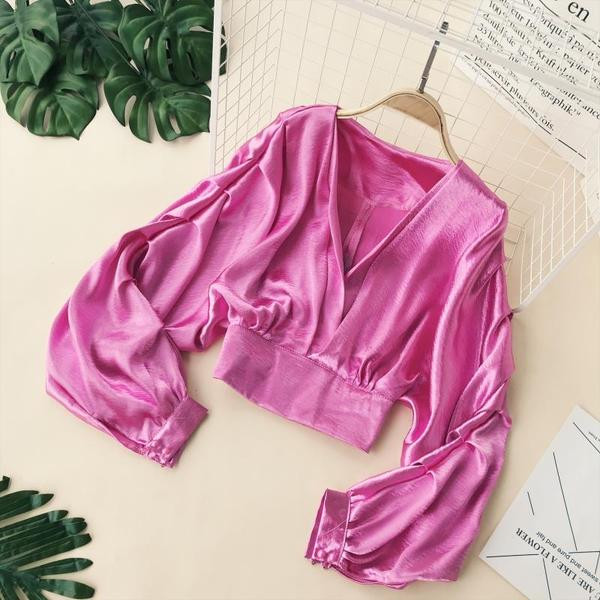 Modern női ing több színben V-nyakkal