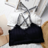 Kényelmes női melltartó elasztikus pántokkal, két színben