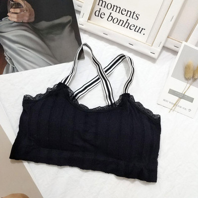 Kényelmes női melltartó elasztikus pántokkal, két színben