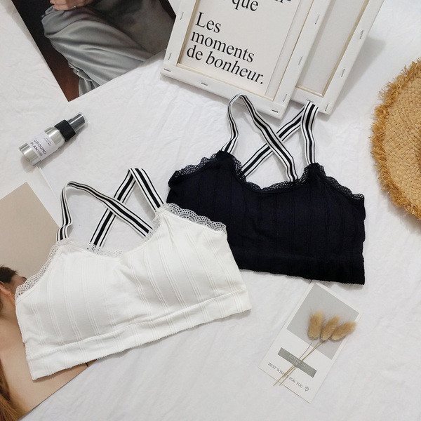 Kényelmes női melltartó elasztikus pántokkal, két színben