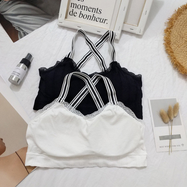 Kényelmes női melltartó elasztikus pántokkal, két színben