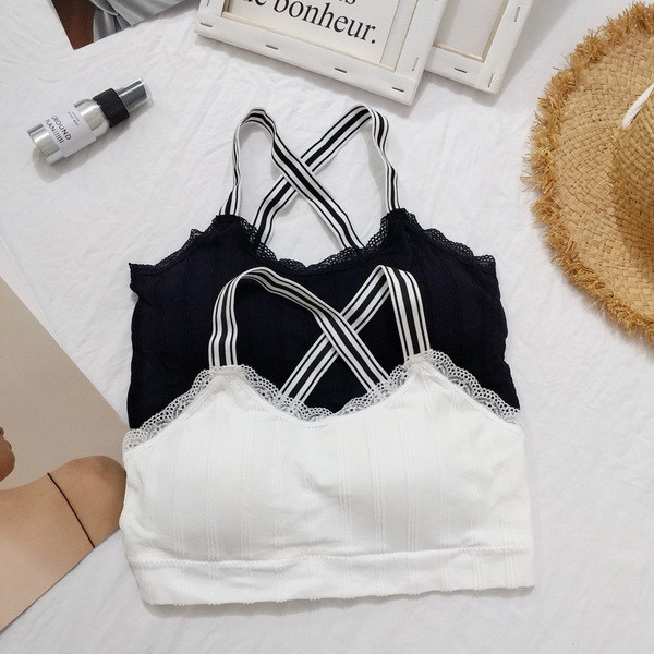 Kényelmes női melltartó elasztikus pántokkal, két színben