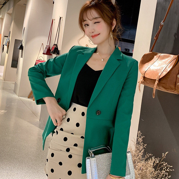 Stílusos női kabát, hosszú ujjú zöld és piros színben