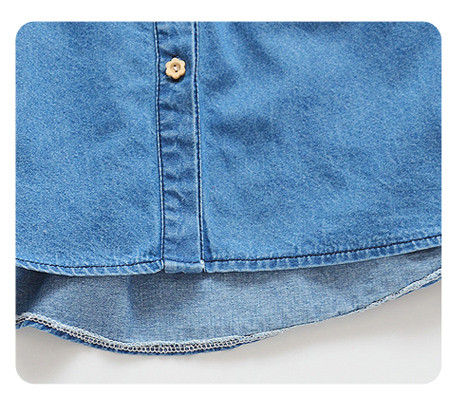 Καθημερινό παιδικό denim πουκάμισο για κορίτσια ευρύ μοντέλο