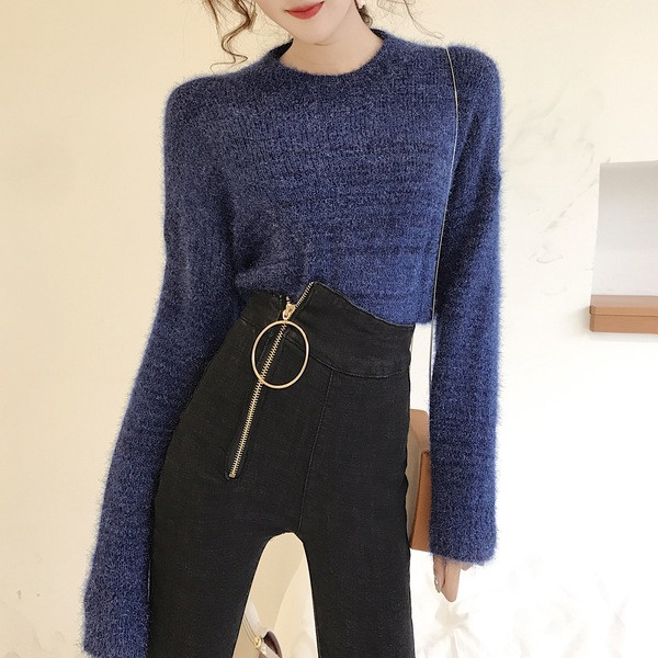 Modern női farmer magas derékkal, fekete és kék színben