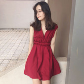 Alkalmi női nyári ruha piros színben