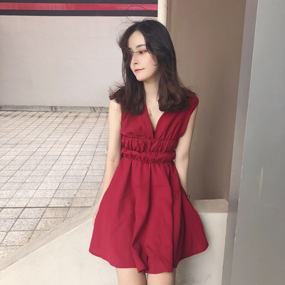 Alkalmi női nyári ruha piros színben