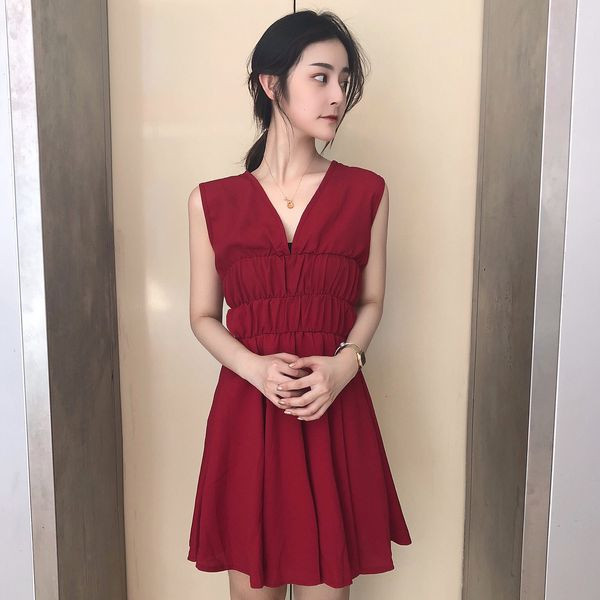 Alkalmi női nyári ruha piros színben