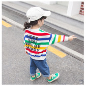 Gyerek színes blúz lányoknak hosszú ujjal, feliratokkal