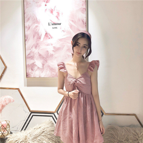 Alkalmi női ruha pántokkal, két színben