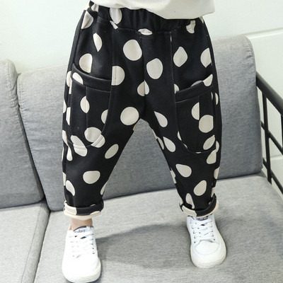 Μοντέρνα παιδικά παντελόνια για κορίτσια σε φαρδύ σχέδιο σε δύο χρώματα