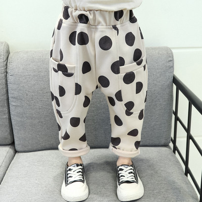 Μοντέρνα παιδικά παντελόνια για κορίτσια σε φαρδύ σχέδιο σε δύο χρώματα