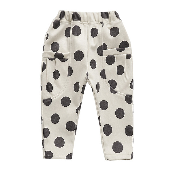 Μοντέρνα παιδικά παντελόνια για κορίτσια σε φαρδύ σχέδιο σε δύο χρώματα