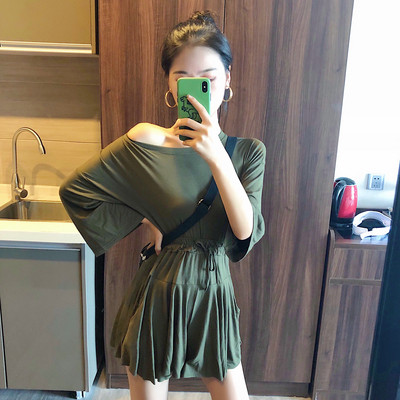 Női alkalmi szett csatlakozóval, zöld színben