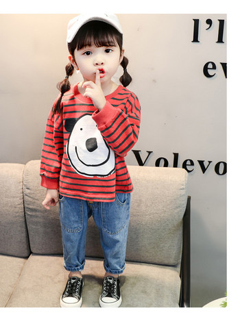 Παιδική μπλούζα με μακρύ μανίκι με εφαρμογή σε τρία χρώματα
