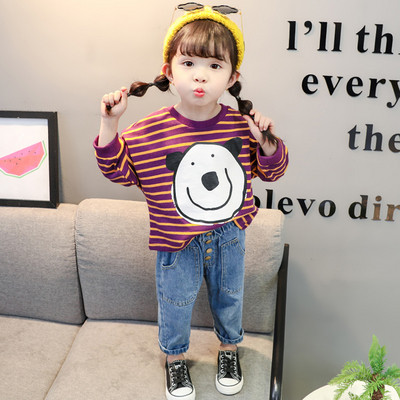 Gyerek blúz lányoknak hosszú ujjal, rátéttel, három színben