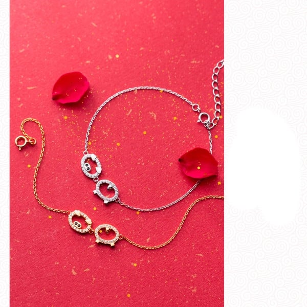 Finom női karkötő ezüst és arany színben