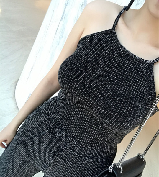 Stílusos női fényes fekete szett